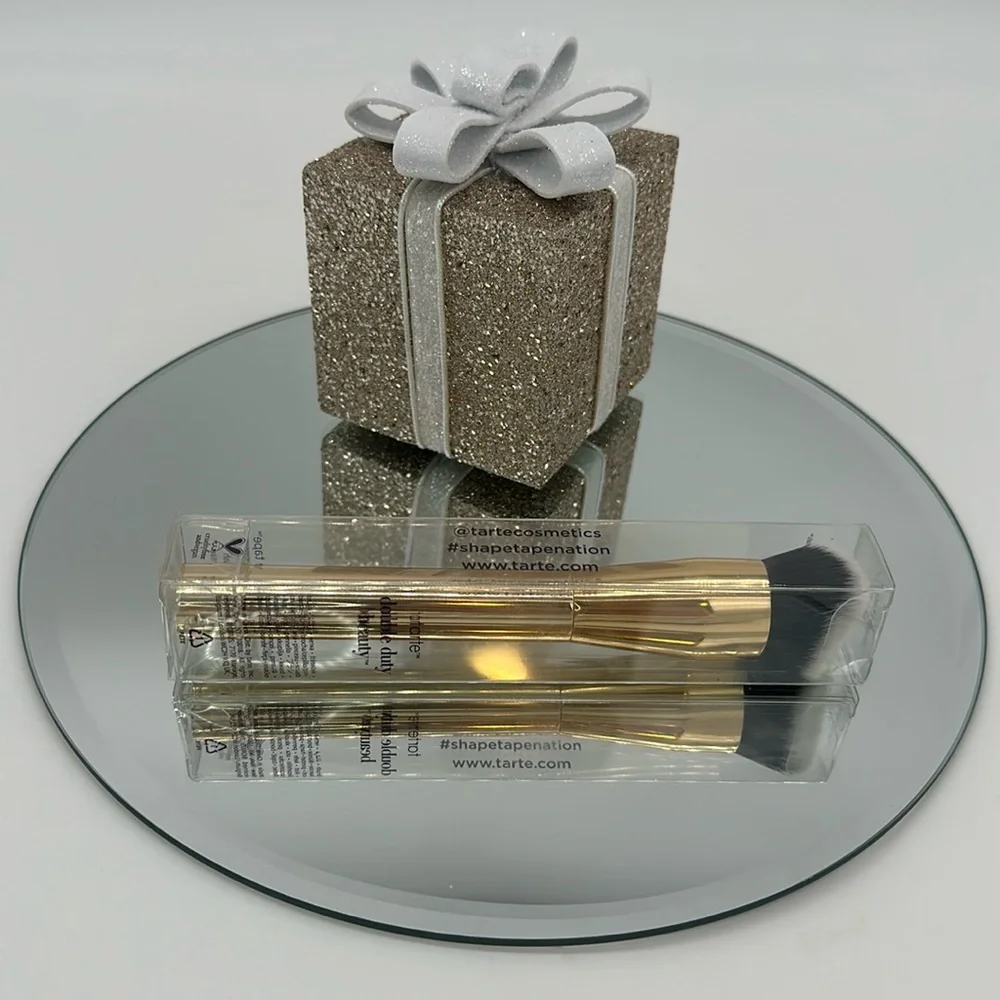 NIB Tarte Double Duty Beauty Air Lift Makeup Brush Gold Handle